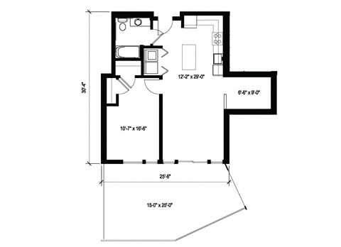 Stack House Apartments in Seattle, Washington 1x1 Floor Plan